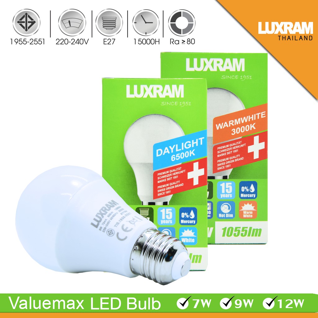หลอดไฟ LED 7,9,12 วัตต์ ValueMax Bulb
