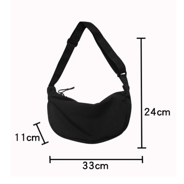 Fashion ลูกค้าใหม่ 1 บาท กระเป๋าสะพายข้าง ผ้าแคนวาส กระเป๋าคาดอก มีซิป สไตล์เท่ๆแบบเกาหลี ไม่มีพวงกุญแจ B-610