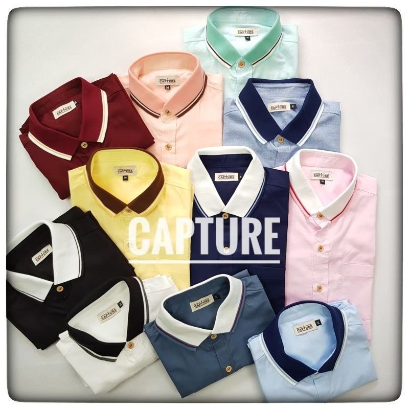 Polo Shirt เสื้อเชิ้ตโปโล สีเทาอากาศ//ดำ//กรม//เทา มีไซส์ S-4XL