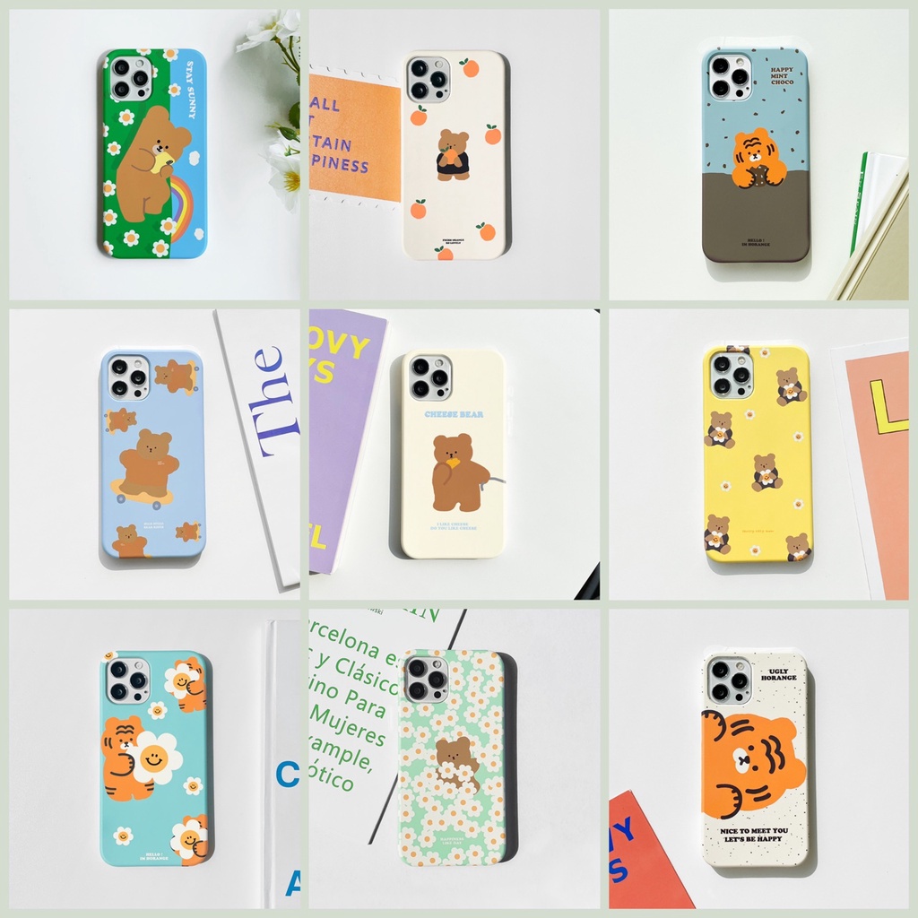 【 Korean Phone Case 】 Hard Cute Case Collection Premium Unique Korea Hand Made Compatible for iPhone 8 xs xr 11pro 11 12 12pro mini 13 Galaxy