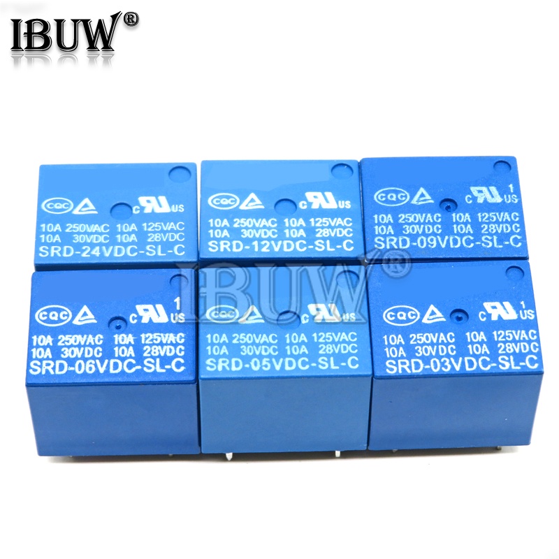 รีเลย์ SRD-03 05 09 06 24 12VDC-SL-C 5PINS 3V 5V 9V 6V 24V 12V คุณภาพสูง SRD-03VDC-SL-C SRD-05VDC-SL