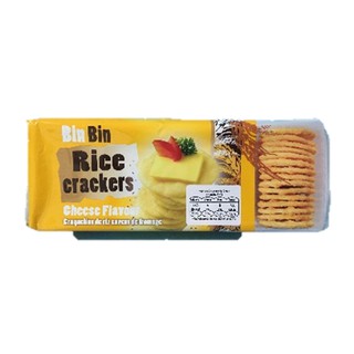 Bin Bin Rice Crackers Cheese 100g  บินบินแครกเกอร์ข้าวอบชีส 100 กรัม แพ็ค 2 ชิ้น