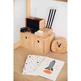 THEWOOD 'S TALE Mori No Naka ลิ้นชัก ตั้งโต๊ะ DOUBLE DRAWER จากไม้แท้