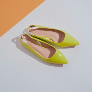 [cutesauce]ใหม่! รองเท้า flat shoes สีเหลืองสดใส รุ่น EVA Size37