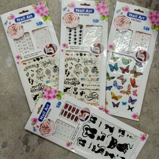 พร้อมส่ง  สติ๊กเกอร์ tatto และ ติดเล็บ ลอกน้ำ 5D  สุดค้ม!! สุ่มลาย