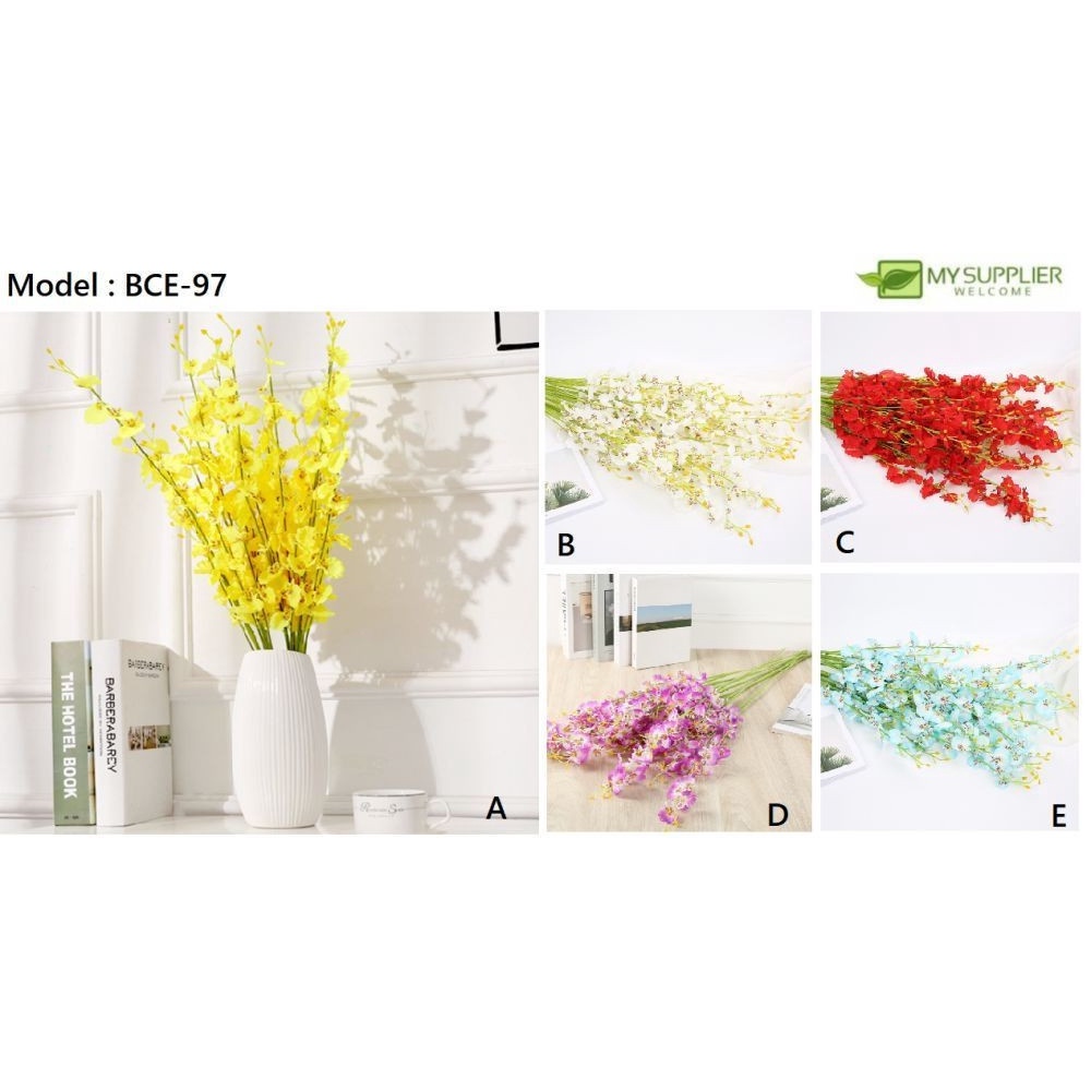 1 ชิ้นดอกไม้ประดิษฐ์กล้วยไม้ H95 ซม