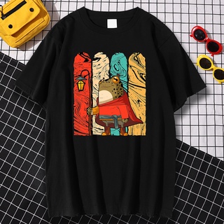 ROUNDคอลูกเรือNeckเสื้อยืดลําลอง พิมพ์ลายกบ Banjo On Mushroom สําหรับผู้ชาย-4XL