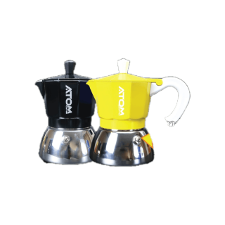 Moka Pot ATOM COFFEE รุ่น Hybrid (ไฮบริด) 4 Cup 2022 รุ่น upgrade วาล์วลุงหนวด คุณภาพเดียวกับของอิตาลี กล้าท้าชน