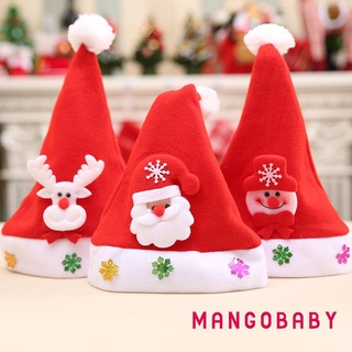 MG-Christmas Hat, Plush Ball Snowflakes Decor Santa / Elk / Snowman Adult Christmas hat
