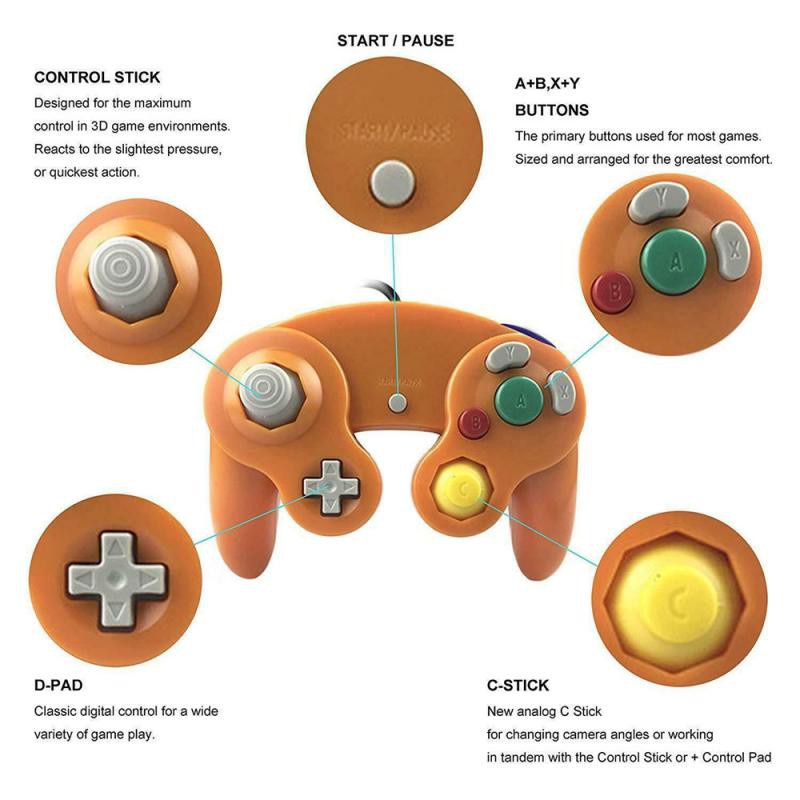 4 Fire Buttons Joypad Wired Gamepad For Nintend Ngc Gc For Gamecube Controller For Wii Wiiu Gamecube Joystick Game Acces Shopee Thailand