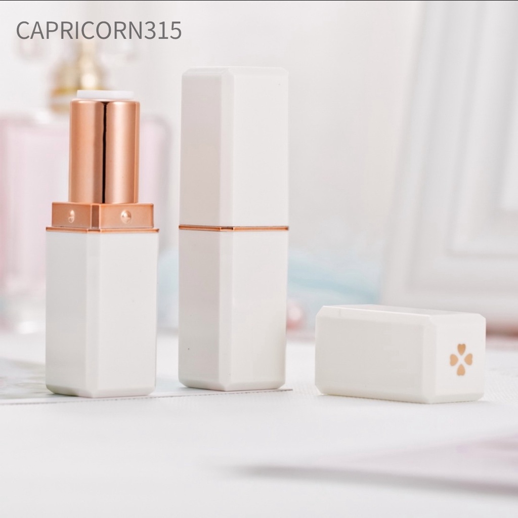 Capricorn315 หลอดลิปสติกเปล่า ทรงสี่เหลี่ยม ระดับไฮเอนด์ สีขาว สําหรับทําลิปสติก Diy 10 ชิ้น