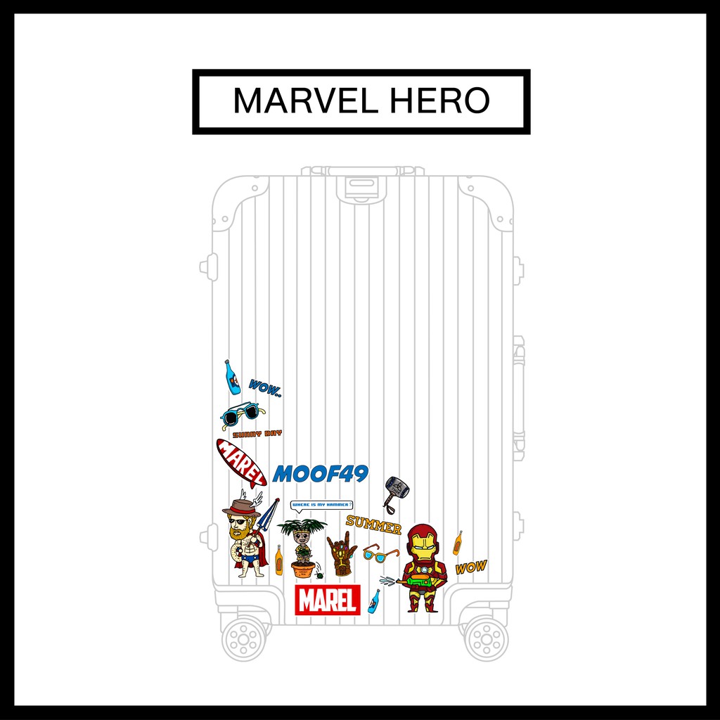 MOOF49 Marel Hero Sticker - สติกเกอร์ ขนาด A4 Waterproof กันน้ำ ไม่ทิ้งคราบกาว [ลูกค้าใหม่ 1.-]