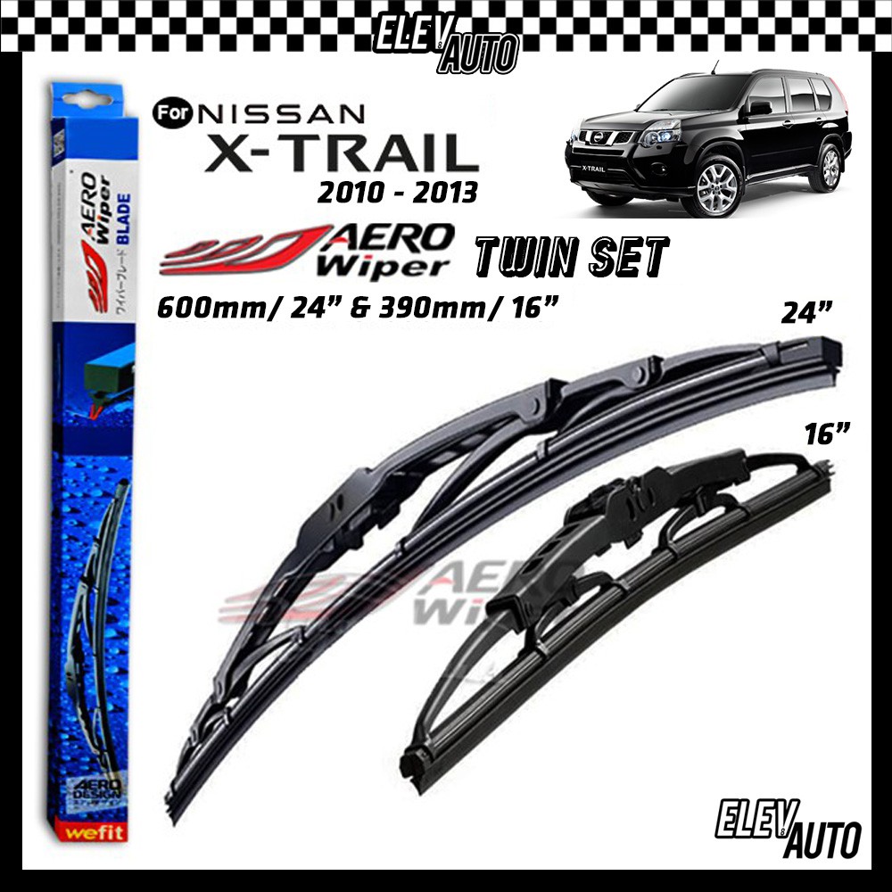 Nissan X-Trail 2010-2013 AERO Twin Set ใบปัดน้ําฝน VALUE Pack (16"/24")