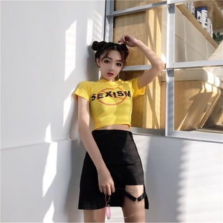 พร้อมส่ง ✨ Sexism crop เสื้อครอปทรงเข้ารูป (IN32281)