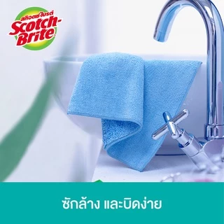 3M™ Scotch-Brite® สก๊อตช์-ไบรต์ ผ้าไมโครไฟเบอร์สำหรับห้องน้ำ, ดูดซับน้ำได้ 8 เท่า, ขนาด 32x32 ซม.