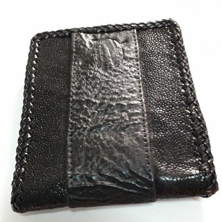 crocodile wallet shark monitor snap purse lacing กระเป๋าธนบัตรใบสั้นหนังฉลามแท้