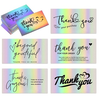 50 แผ่น Thank You Card การ์ดขอบคุณ บัตรขอบคุณ ห่อของขวัญการ์ดขอบคุณ บัตรของขวัญ