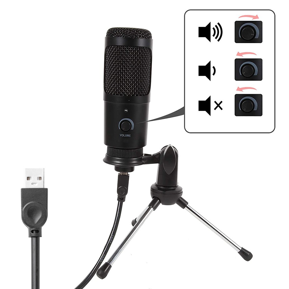 ไมโครโฟน USB PC คอนเดนเซอร์ไมโครโฟน Vocals Recording Studio ไมโครโฟนสําหรับ YouTube Video Skype Chat