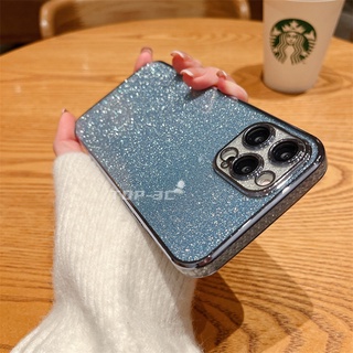 เคสโทรศัพท์มือถือ TPU ลายกลิตเตอร์ พร้อมเลนส์ สําหรับ Iphone 13 12 11 Pro Max Xs Max Xr 8 7Plus