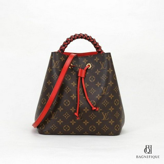 LOUIS VUITTON NEONOE BB EBENE RED MONOGRAM RED CANVAS GHW