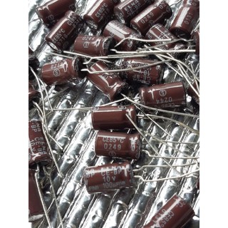 Elna CE-BP 100uf 10v nonpolar capacitor ตัวเก็บประจุ คาปาซิเตอร์ bipolar ไม่มีขั้ว bp