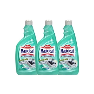 [แพ็ค3] Magiclean มาจิคลีน ผลิตภัณฑ์ทำความสะอาดสำหรับห้องครัว 500มล.(ขวดเติม)x 3