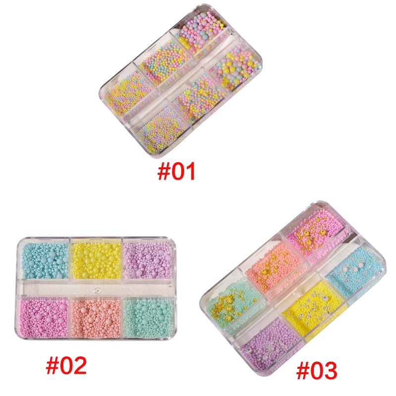 Nail Caviar Beads Gold Nail Studs Round Nail Jewels DIY Nail Set Mini Nail Beads