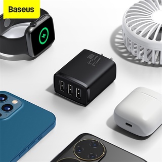 Baseus ที่ชาร์จ USB 17W 5V 2.4A 3USB 3 พอร์ต 2.4A สําหรับ iphone Samsung