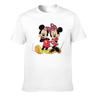 T-shirt  มาใหม่ เสื้อยืดลําลอง แขนสั้น พิมพ์ลาย Disney Mickey And Minnie Big Mouse หลากสีสัน สําหรับผู้ชายS-5XL