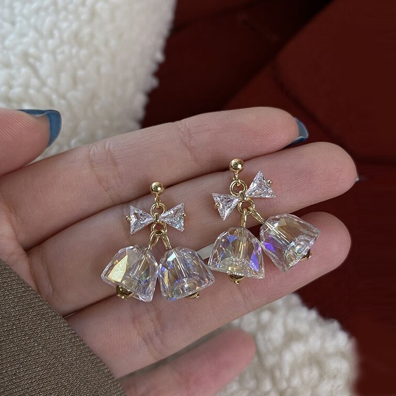 2022 ต่างหูคริสตัลเบลล์โบว์ ของผู้หญิง