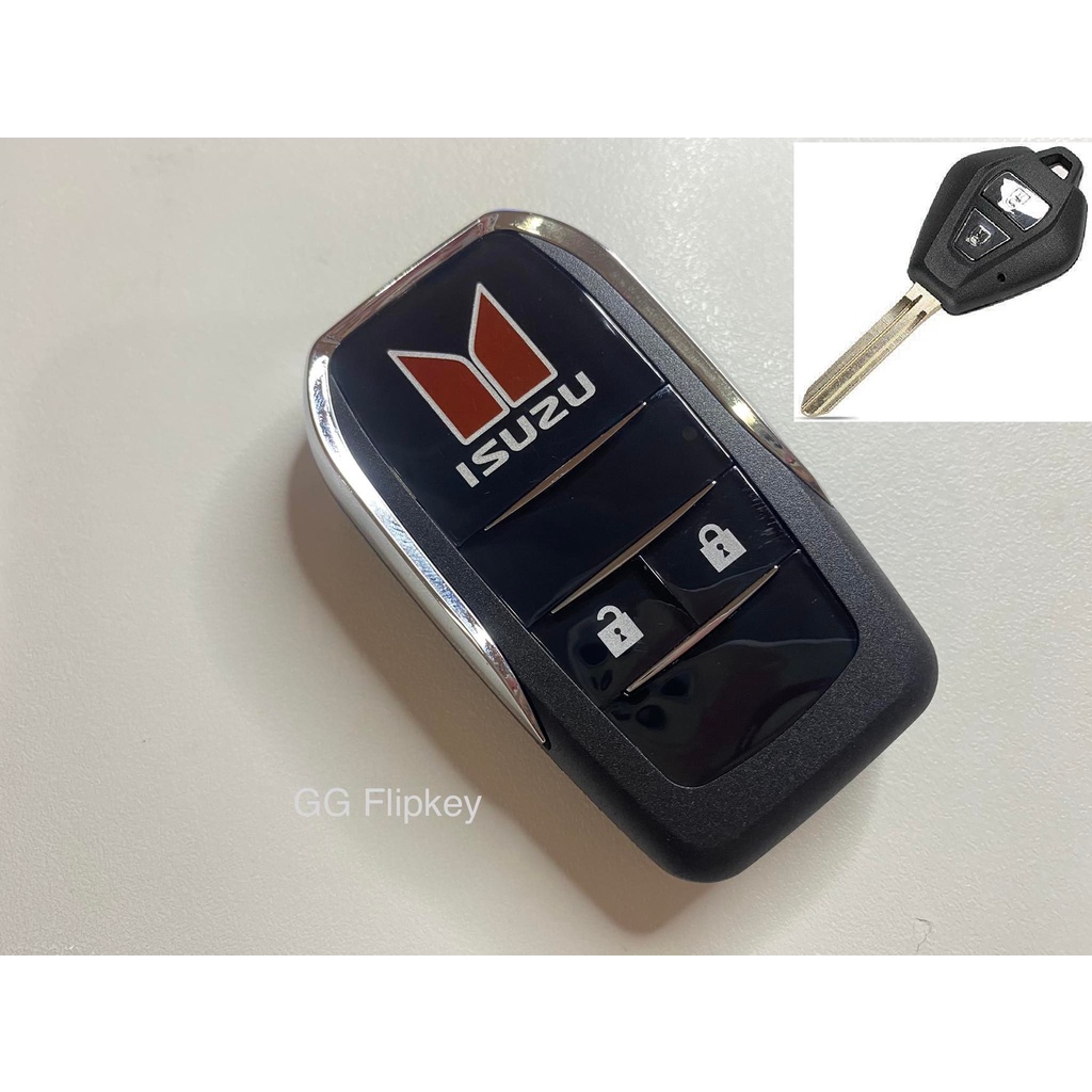 กุญแจพับ isuzu d-max gold series , dmax Mu7 Mu-x แบบ 2 ปุ่ม รุ่นใหม่ล่าสุด (แถมฟรีถ่าน Sony แท้)