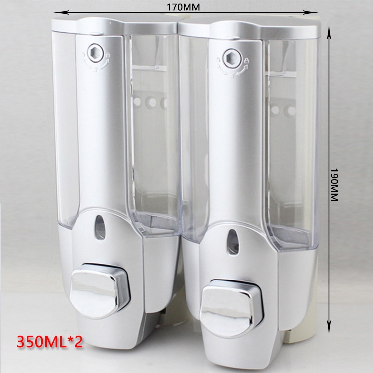 Soap Dispenser แบบ 2ช่อง ที่กดสบู่เหลว แชมพู เจลล้างมือ น้ำยาล้างจาน ที่กดสบู่ติดผนัง ติดตั้งง่าย สต็อกพร้อมส่งจากโกดัง