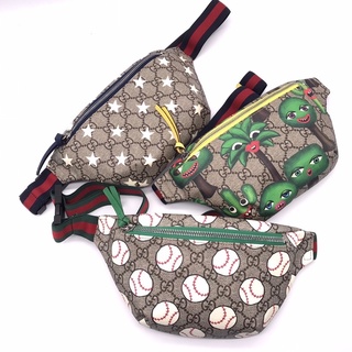 สด-ผ่อน📌ของแท้💯New Gucci beltbag ลายใหม่ ใส่ได้ทั้งชายและหญิง