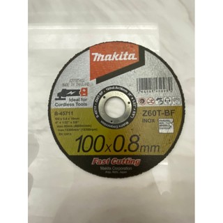 ใบตัดเหล็ก 4” ใบตัดเหล็กสแตนเลส ใบตัดเหล็ก ขนาด0.8มิล ยี่ห้อ Makita อย่างดี