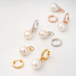 AR-Kang Collection***ต่างหูwhite Pearl , white cz AAAAA (เงินแท้92.5%)