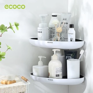 [พร้อมส่ง]Ecoco ชั้นวางของในห้องน้ำ ไม่ต้องเจาะ มี2สีให้เลือก ชั้นวางของติดผนังเข้ามุม