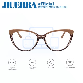 JIUERBA กรอบแว่นตา สายตาสั้น ทรงแคทอาย ป้องกันรังสี สไตล์ตะวันตก แฟชั่นคลาสสิก สําหรับผู้หญิง