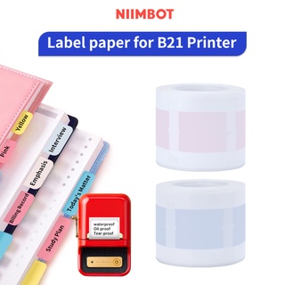 【index Label】niimbot B21/B1 ฉลากกระดาษ สติกเกอร์ ที่คั่นหนังสือ ฟิล์มเรืองแสง กันน้ํา สําหรับตกแต่ง