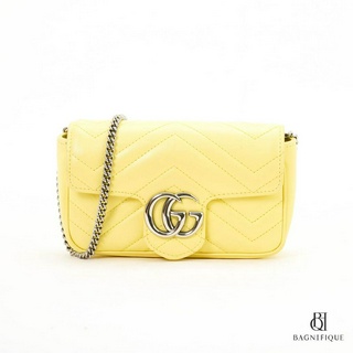 GUCCI MARMONT SUPER MINI YELLOW LEMON CALF SHW