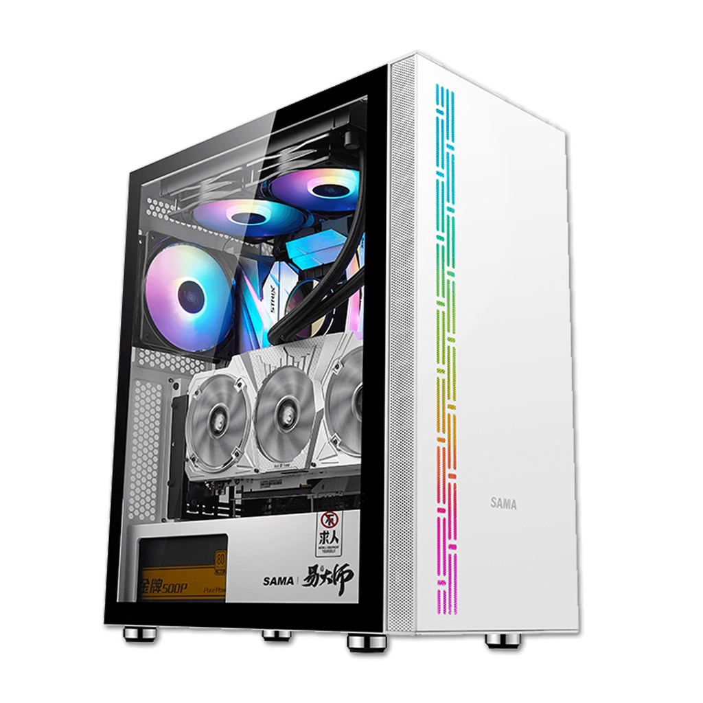 CASE SAMA 3703 WHITE – ATX (ตัวเคสไม่มีพัดลมแถม) (เคสเปล่า)