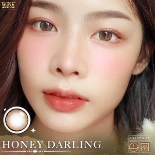 🔥คอนแทคเลนส์✨ขนาดกลาง✨Brown✨ Honey Darling ✨Wink