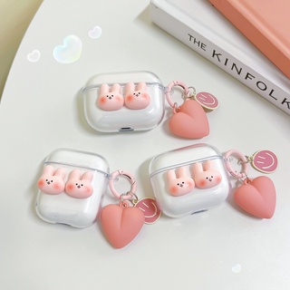 เคสพวงกุญแจ รูปกระต่ายน่ารัก กันตก สําหรับ AirPods 1 2 3 Pro 2