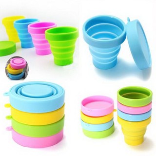 Collapsible Silicone Hot/Cold Cup แก้วน้ำซิลิโคนแบบพับได้ เก็บความร้อน/เย็น 170 ml.