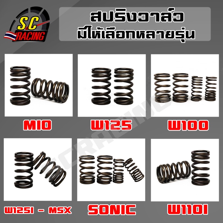 สปริงวาว์ สปริงวาล์ว สปริงวาล์วแต่ง Wave100S Wave110 Wave100 Wave125i MSX Wave110i Dream sonic (คาบู) ทุกรุ่น