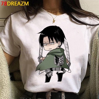 เสื้อคนอ้วนผญ - เสื้อยืดสําหรับผู้ชาย☁L.Attack On Titans เสื้อยืดจู่โจมผู้ชายฮิปฮอปฮาราจู