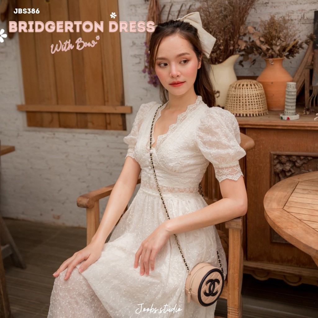 เดรส #JBS386 Bridgerton Dress with Bow