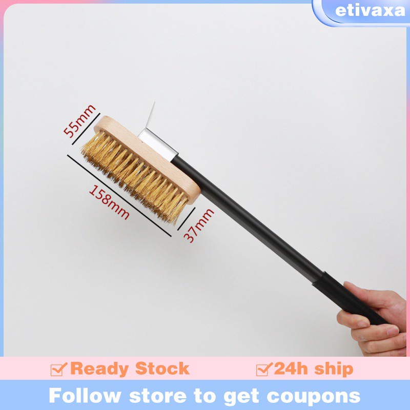 Bakery Barbeque Oven Brush with Scraper Grill Bristled Cleaning Cleaner Brushes with Long Handle for Kitchen Supplies Tool