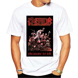 เสื้อยืดผ้าฝ้าย พิมพ์ลาย DOUBLE LICENSED - KREATOR - PLERE TO KILL THRASH METAL สําหรับผู้ชาย จัดส่งฟรี 0781D EKdeja16EO