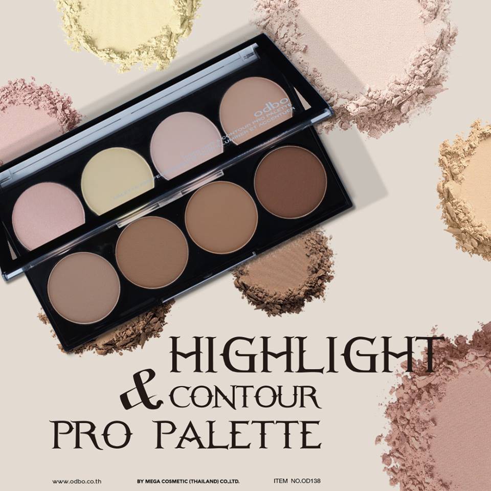 Odbo Highlight & Contour Pro Palette OD138 ไฮไลท์ Highlighter โอดีบีโอ ไฮไลท์ แอนด์ คอนทัวร์
