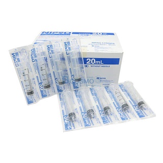 Nipro Disposable Syringe กระบอกฉีดยา ไม่มีหัวเข็มฉีดยา ขนาด20Ml ขายยกกล่อง 50ชิ้น/กล่อง